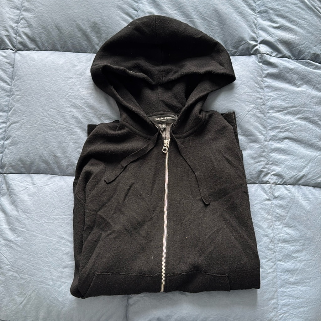 Rag & Bone Men’s Black Zip Up Hoodie